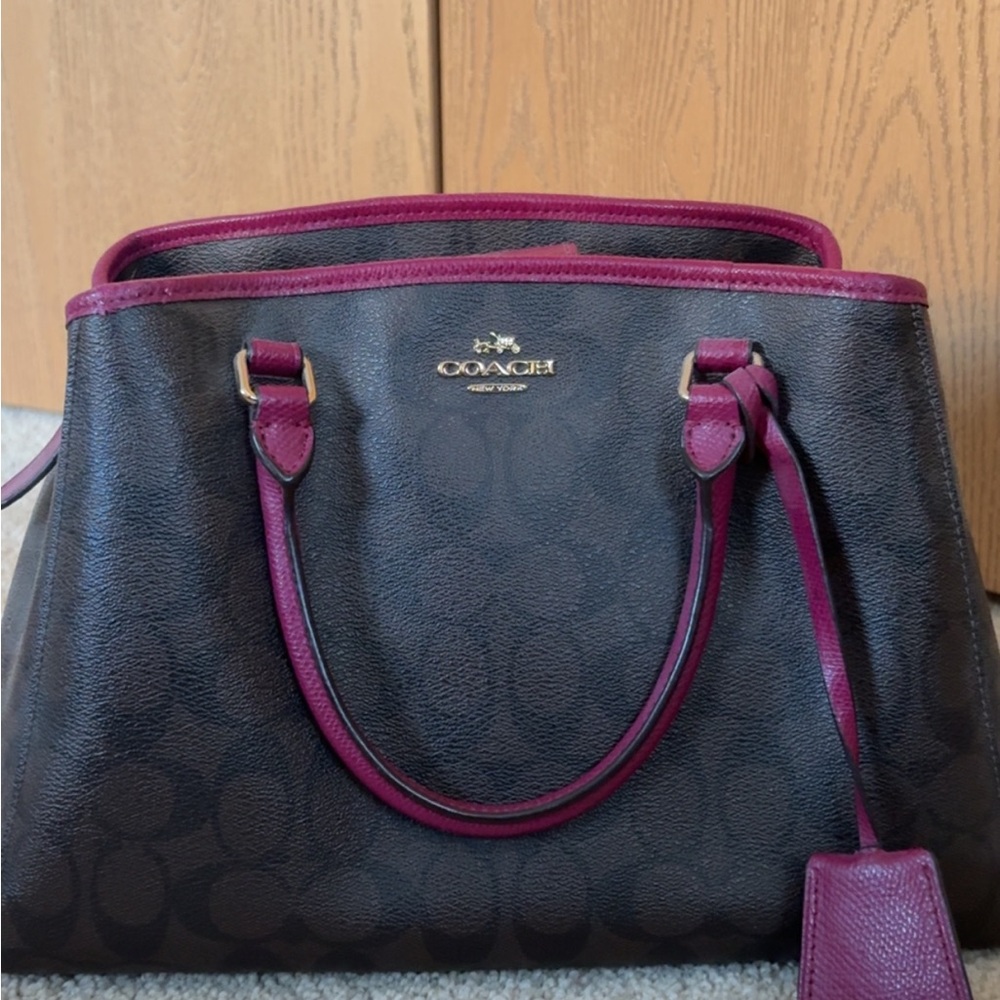 Coach Sage Black and Purple Women's Purse